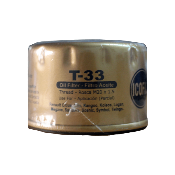 FILTRO PARA ACEITE T-33 distribuidora Herca