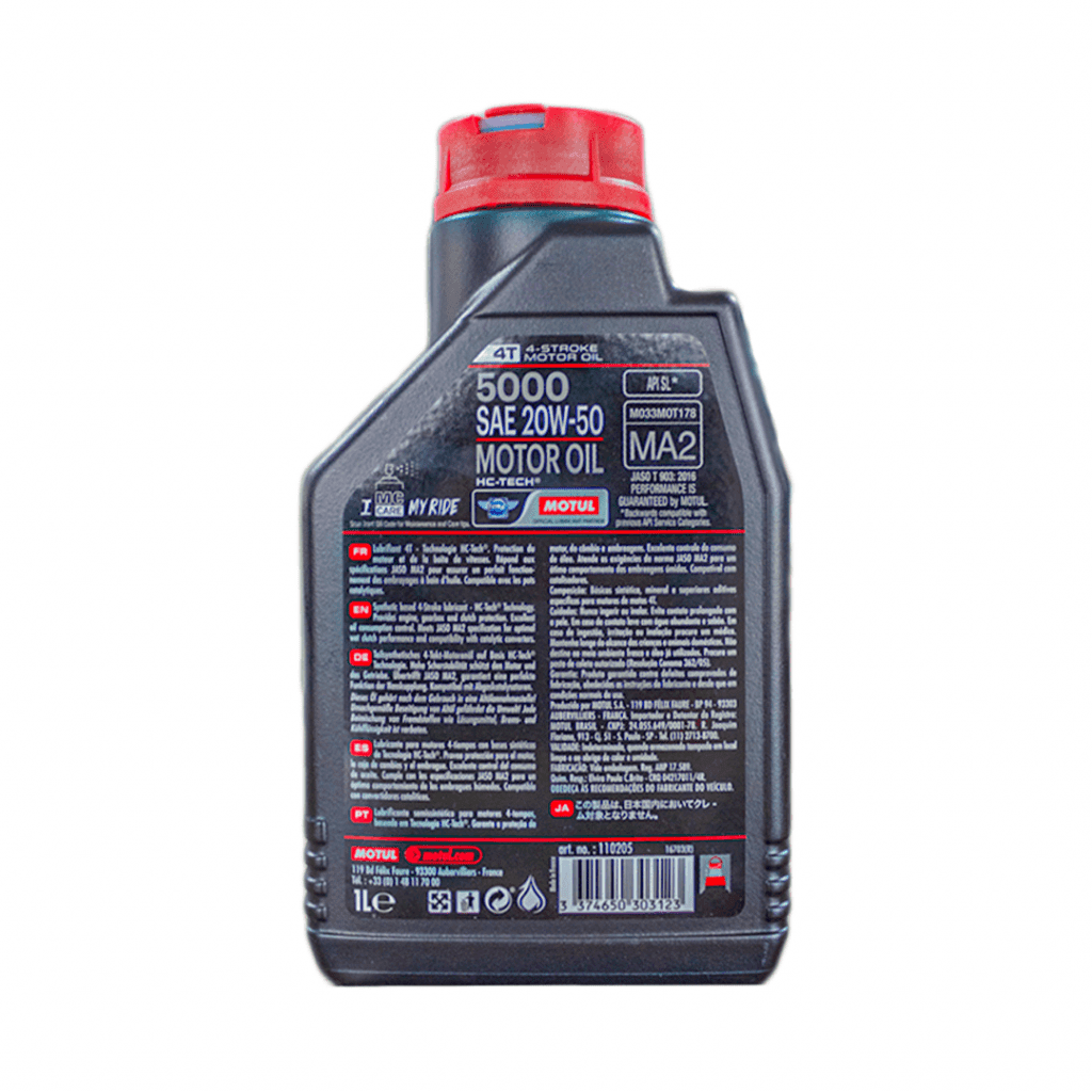 Aceite para moto Motul 5000 4T 20w50 Semisintético 1L distribuidora Herca